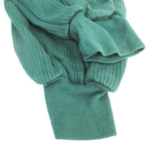 【中古】フリークスストア FREAKS STORE チュニック リブニット カットソー フレア 長袖 ラウンドネック 切替 無地 F 緑 グリーン /FF33 レディース 【ベクトル 古着】 230403