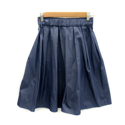 【中古】ストロベリーフィールズ STRAWBERRY-FIELDS フレアスカート ギャザースカート ミモレ丈 無地 1 青 ブルー /SY7 レディース 【ベクトル 古着】 230316