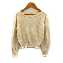 【中古】レトロガール RETRO GIRL ニット カットソー 長袖 ラウンドネック 透かし編み 無地 M アイボリー /SY18 レディース 【ベクトル 古着...
