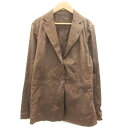 【中古】トラサルディ TRUSSARDI テーラードジャケット ミドル丈 シングルボタン 大きいサイズ 42 ブラウン 茶 /YM44 レディース 【ベクトル 古着】 230420