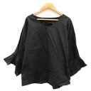 【中古】ラジエム La-gemme ブラウス カットソー 七分袖 Vネック 無地 黒 ブラック /YK39 レディース 【ベクトル 古着】 230425