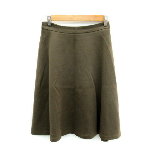 【中古】エムプルミエ M-Premier フレアスカート ミモレ丈 無地 36 カーキ /SY18 レディース 【ベクトル 古着】 230609