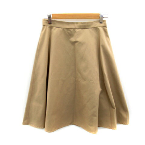 【中古】デミルクス ビームス Demi-Luxe BEAMS フレアスカート ミモレ丈 無地 38 ベージュ /SY20 レディース 【ベクトル 古着】 230523