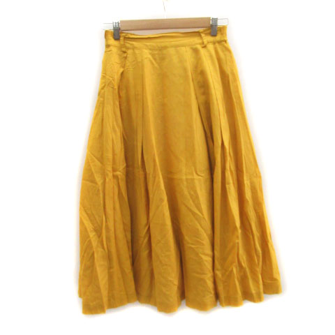 【中古】ディスコート Discoat フレアスカート ロング丈 L イエロー 黄色 /MS6 ■MO レディース 【ベクトル 古着】 230525