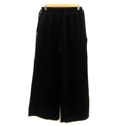 【中古】アズールバイマウジー AZUL by moussy ワイドパンツ アンクル丈 イージー リボン M 黒 ブラック /HO41 レディース 【ベクトル 古着】 230524 【中古】アズールバイマウジー AZUL by moussy ワイドパンツ アンクル丈 イージー リボン M 黒 ブラック /HO41 レディース 【ベクトル 古着】 230524