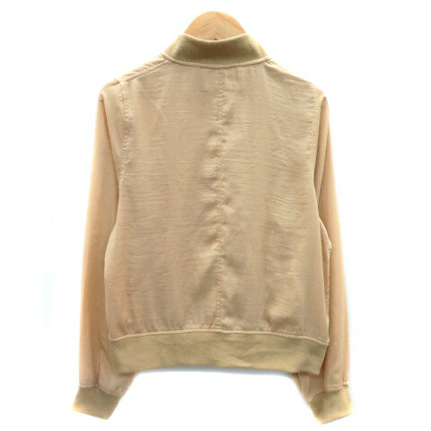 【中古】フーズフーチコ who's who Chico ブルゾンジャケット ミドル丈 ジップアップ 無地 F ベージュ /YK40 レディース 【ベクトル 古着】 230606