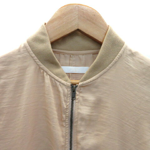【中古】フーズフーチコ who's who Chico ブルゾンジャケット ミドル丈 ジップアップ 無地 F ベージュ /YK40 レディース 【ベクトル 古着】 230606
