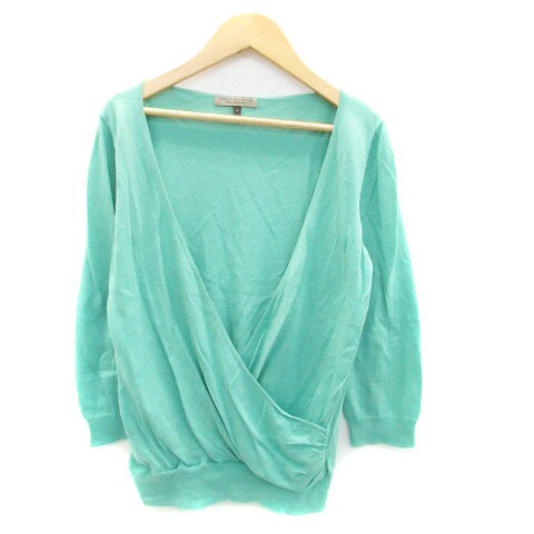 【中古】プロポーション ボディドレッシング PROPORTION BODY DRESSING ニット カットソー カシュクール 七分袖 3 緑 グリーン /HO5 レディース 【ベクトル 古着】 230526