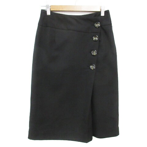 【中古】ザヴァージニア The Virgnia タイトスカート ミモレ丈 無地 36 黒 ブラック /FF25 レディース 【ベクトル 古着】 230606