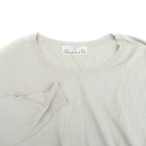 【中古】ブロードゥリー&コー Broderie&Co ナノユニバース ニット カットソー ラウンドネック 長袖 リボン F ベージュ オフホワイト /HO20 レディース 【ベクトル 古着】 230712 auc-vector-19388344 ブランド古着の買取販売ベクトル サンプル画像3