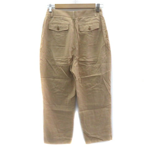 【中古】シップス SHIPS テーパードパンツ アンクル丈 無地 38 ベージュ /YS1 レディース 【ベクトル 古着】 230616