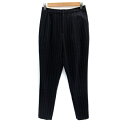 【中古】ミッシェルクラン MICHEL KLEIN テーパードパンツ ロング丈 ストライプ柄 紺 ネイビー /SM22 レディース 【ベクトル 古着】 2306...