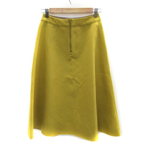 【中古】ロペピクニック ROPE Picnic フレアスカート ロング丈 無地 38 マスタードイエロー /SM32 レディース 【ベクトル 古着】 230628