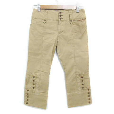 【中古】マカフィー MACPHEE トゥモローランド チノパンツ ストレートパンツ 七分丈 無地 36 ベージュ /FF15 レディース 【ベクトル 古着】 230630