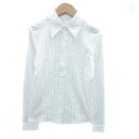 【中古】ププラ PUPULA シャツ ブラウス 長袖 レース 切替 38 オフホワイト /HO59 レディース 【ベクトル 古着】 230809
