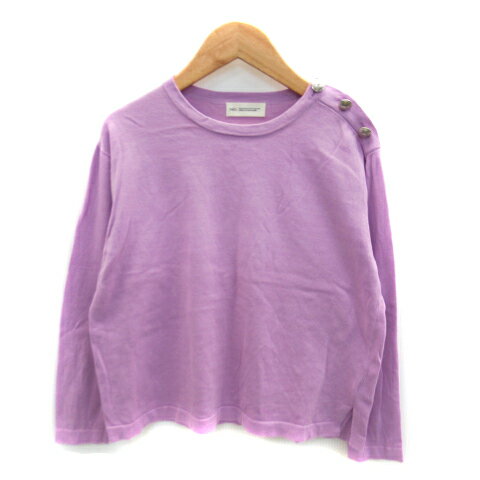 【中古】イネド INED ニット カットソー 長袖 ラウンドネック 無地 7 紫 パープル /SY33 レディース 【..