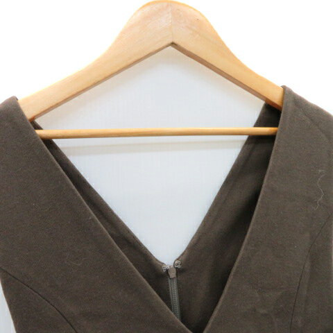 【中古】フランシュリッペ franche lippee ジャンパースカート ワンピース スコート ミニ丈 Vネック 無地 M ダークブラウン /YK39 レディース 【ベクトル 古着】 230707