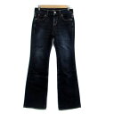 【中古】ジョージアラブ GEORGIA LOVE デニムパンツ ジーンズ フレアパンツ ロング丈 ウォッシュ加工 58 紺 ネイビー /HO29 レディース 【ベクトル 古着】 230726