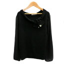 【中古】ミッシュマッシュ MISCH MASCH ニット カットソー 長袖 ラウンドネック ビーズ M 黒 ブラック /YS19 レディース 【ベクトル 古着】...