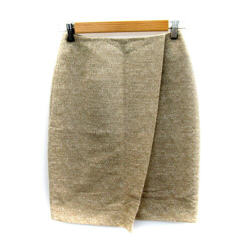 【中古】ユナイテッドアローズ UNITED ARROWS タイトスカート ラップスカート風 ひざ丈 総柄 36 ベージュ /SY7 レディース 【ベクトル 古着】 230719