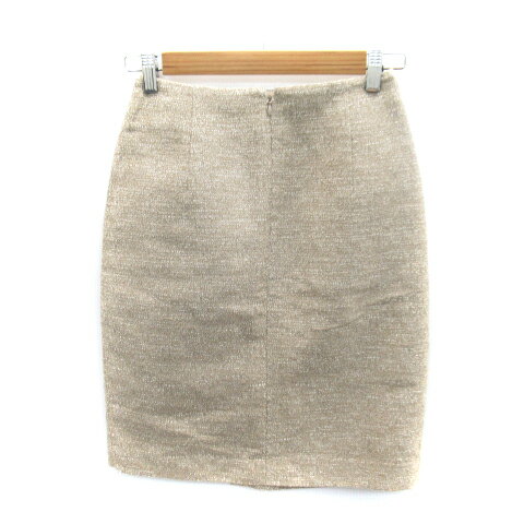 【中古】ユナイテッドアローズ UNITED ARROWS タイトスカート ラップスカート風 ひざ丈 総柄 36 ベージュ /SY7 レディース 【ベクトル 古着】 230719