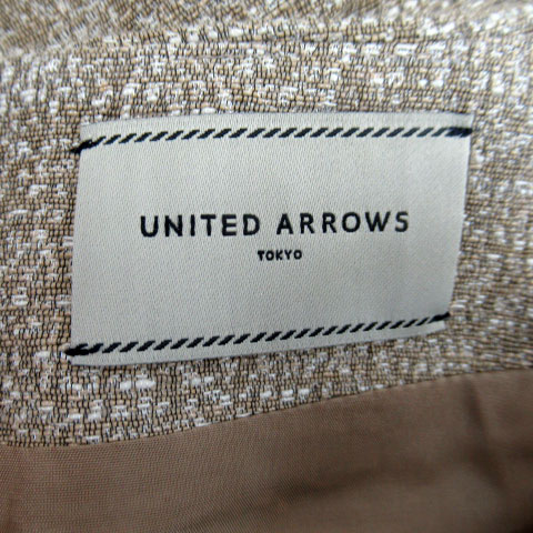 【中古】ユナイテッドアローズ UNITED ARROWS タイトスカート ラップスカート風 ひざ丈 総柄 36 ベージュ /SY7 レディース 【ベクトル 古着】 230719