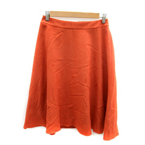 【中古】インディヴィ INDIVI フレアスカート ミモレ丈 無地 スエード調 38 オレンジ /SY13 レディース 【ベクトル 古着】 230719