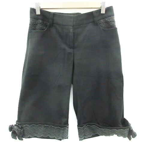 【中古】トゥービーシック TO BE CHIC ハーフパンツ 短パン レース リボン 38 ブラック 黒 /YM20 レディース 【ベクトル 古着】 230718 【中古】トゥービーシック TO BE CHIC ハーフパンツ 短パン レース リボン 38 ブラック 黒 /YM20 レディース 【ベクトル 古着】 230718