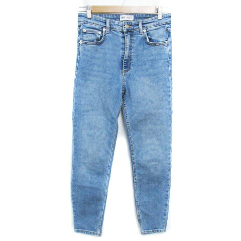 【中古】ザラ ZARA デニムパンツ ジーンズ スキニーパンツ ロング丈 ストレッチ素材 38 青 ブルー /FF26 レディース 【ベクトル 古着】 230725