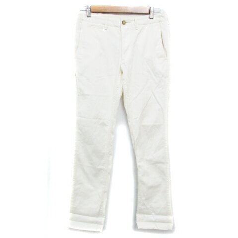 【中古】グリーンレーベルリラクシング ユナイテッドアローズ green label relaxing チノパンツ テーパードパンツ ロング丈 無地 S 白 ホワイト /FF11 レディース 【ベクトル 古着】 230731