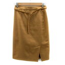【中古】ユナイテッドアローズ UNITED ARROWS Closet story タイトスカート ミモレ丈 ベルト付き M 茶色 ブラウン /HO46 レディース 【ベクトル 古着】 230724(4)