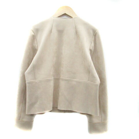 【中古】シンプリシテェ SIMPLICITE ノーカラージャケット ショート丈 スエード調 茶色 ブラウン /HO21 レディース 【ベクトル 古着】 230726