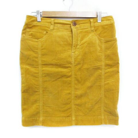【中古】23区 オンワード樫山 タイトスカート ミニ丈 無地 スリット 40 黄色 イエロー /FF48 レディース 【ベクトル 古着】 230804