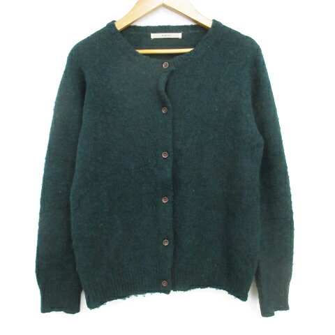 【中古】パーリッシィ PAR ICI ニットカーディガン ミドル丈 ウール F 緑 グリーン /FF9 レディース 【ベクトル 古着】 230801