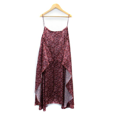 【中古】ミラオーウェン Mila Owen キャミソールワンピース ロング丈 Vネック 花柄 マルチカラー 1 茶 ブラウン /SY44 レディース 【ベクトル 古着】 230802 auc-vector-19416610 ブランド古着の買取販売ベクトル サンプル画像2