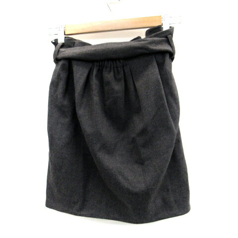 【中古】トランテアン ソン ドゥ モード 31 Sons de mode フレアスカート ミニ丈 リボン 38 ダークグレー /SM3 レディース 【ベクトル 古着】 230808