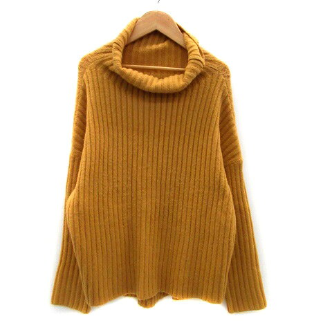 Turtleneck - 【中古】ユアーズ ur's ニット セーター タートルネック 長袖 無地 オーバーサイズ F 黄色 イエロー /HO54 レディース 【ベクトル 古着】 230809