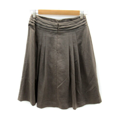 【中古】ミッシェルクラン MICHEL KLEIN フレアスカート ミモレ丈 無地 スエード調 38 チャコールグレー /SY21 ■MO レディース 【ベクトル 古着】 230808