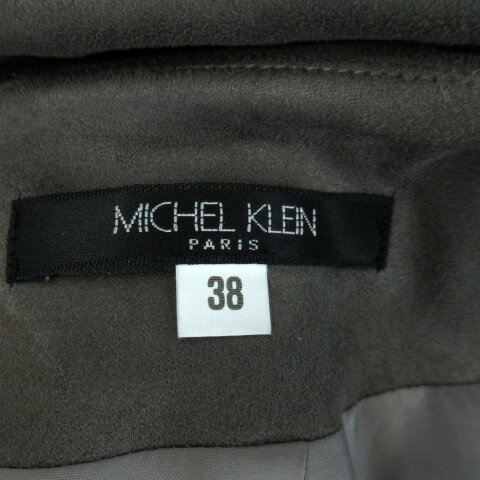 【中古】ミッシェルクラン MICHEL KLEIN フレアスカート ミモレ丈 無地 スエード調 38 チャコールグレー /SY21 ■MO レディース 【ベクトル 古着】 230808