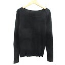 【中古】ルクールブラン le.coeur blanc リブニット カットソー 長袖 アシンメトリーネック 38 ブラック 黒 /YM44 レディース 【ベクトル...