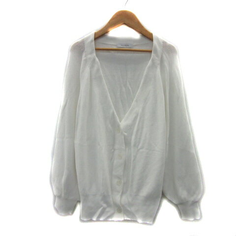 【中古】ドゥアルシーヴ DOUX ARCHIVES カーディガン Vネック 無地 オーバーサイズ F 白 ホワイト /YS31 レディース 【ベクトル 古着】 230911