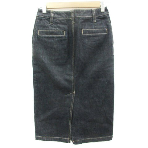 【中古】ジルスチュアート JILL STUART デニムスカート タイトスカート ミモレ丈 0 ネイビー 紺 /YM23 レディース 【ベクトル 古着】 230821