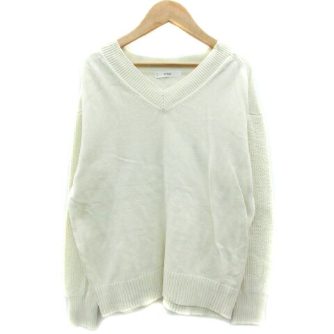 V-Neck - 【中古】イディット IEDIT ニット セーター 長袖 Vネック M オフホワイト 白 /YM9 ■MO レディース 【ベクトル 古着】 230829