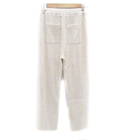 【中古】ローリーズファーム LOWRYS FARM リブストレートパンツ アンクル丈 イージー F ベージュ /HO37 レディース 【ベクトル 古着】 230926