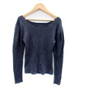 【中古】チーク Cheek リブニット カットソー Vネック 長袖 無地 M チャコールグレー /HO7 レディース 【ベクトル 古着】 230927