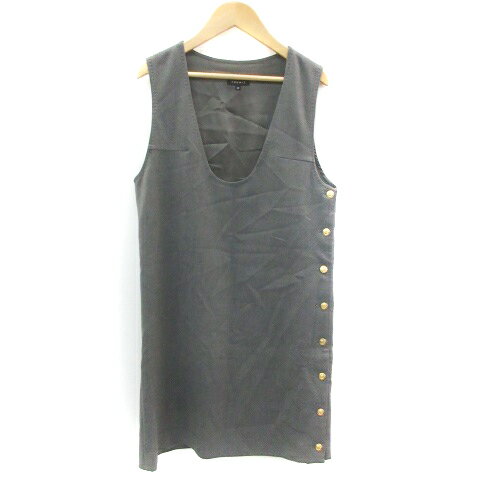 【中古】ルーニィ LOUNIE ワンピース ひざ丈 ノースリーブ Uネック 38 チャコールグレー /YM35 レディース 【ベクトル 古着】 230830