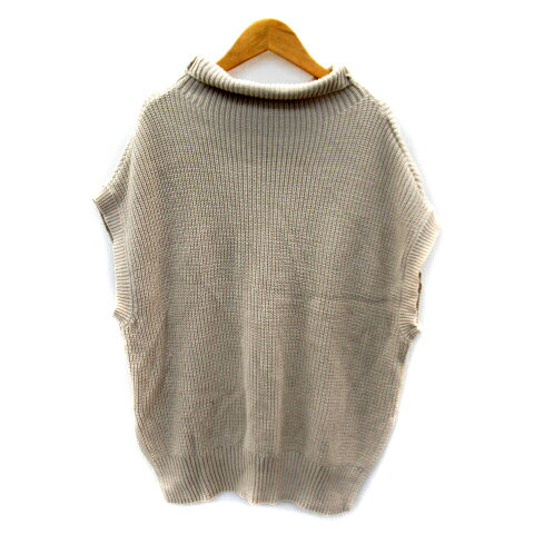 【中古】ロペピクニック ROPE Picnic ニット セーター ノースリーブ タートルネック 無地 オーバーサイズ 38 ライトベージュ /SY46 レディース 【ベクトル 古着】 230830 auc-vector-19448184 ブランド古着の買取販売ベクトル サンプル画像2