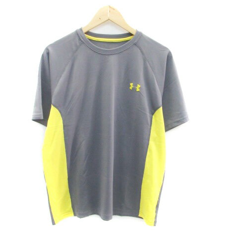 【中古】アンダーアーマー UNDER ARMOUR スポーツウエア Tシャツ カットソー クルーネック 半袖 プリン..