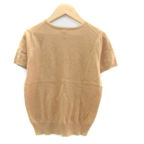 【中古】ロペピクニック ROPE Picnic ニット カットソー ラウンドネック 半袖 無地 38 茶色 ブラウン /HO44 レディース 【ベクトル 古着】 230829