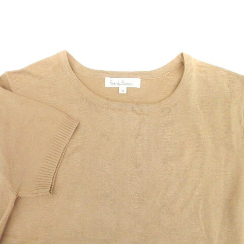 【中古】ロペピクニック ROPE Picnic ニット カットソー ラウンドネック 半袖 無地 38 茶色 ブラウン /HO44 レディース 【ベクトル 古着】 230829